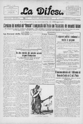La Difesa [jornal], a. 5, n. 231. São Paulo-SP, 19 ago. 1928.
