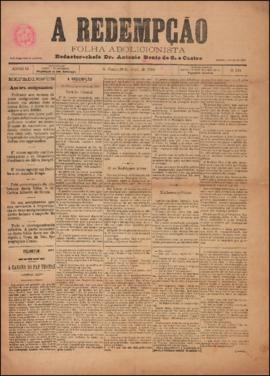 A Redempção [jornal], a. 2, n. 134. São Paulo-SP, 29 abr. 1888.