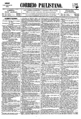 Correio paulistano [jornal], [s/n]. São Paulo-SP, 08 mar. 1856.