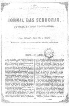 O Jornal das senhoras [jornal], a. 3, t. 6, [s/n]. Rio de Janeiro-RJ, 19 nov. 1854.