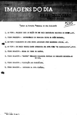 TV Tupi [emissora]. Revista Feminina [programa]. Roteiro [televisivo], 02 nov. 1960.