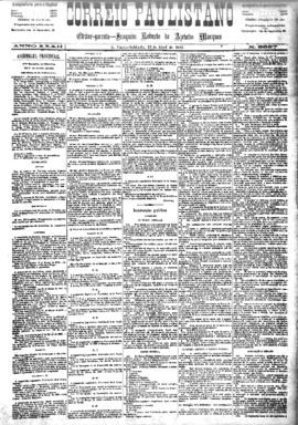 Correio paulistano [jornal], [s/n]. São Paulo-SP, 10 abr. 1886.