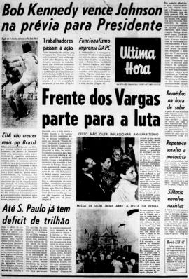 Última Hora [jornal]. Rio de Janeiro-RJ, 02 out. 1967 [ed. vespertina].