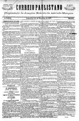 Correio paulistano [jornal], [s/n]. São Paulo-SP, 15 fev. 1878.