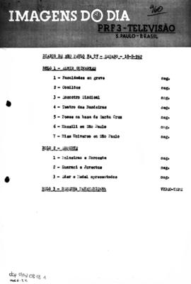 TV Tupi [emissora]. Diário de São Paulo na T.V. [programa]. Roteiro [televisivo], 18 ago. 1962.