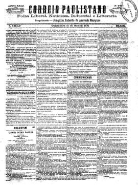 Correio paulistano [jornal], [s/n]. São Paulo-SP, 11 mai. 1876.