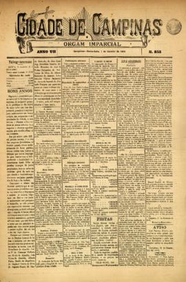 Cidade de Campinas [jornal], a. 7, n. 852. Campinas-SP, 01 jan. 1904.