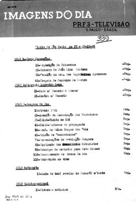 TV Tupi [emissora]. Diário de São Paulo na T.V. [programa]. Roteiro [televisivo], 23 out. 1959.