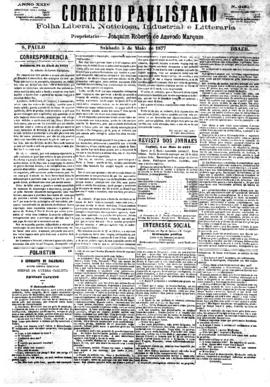 Correio paulistano [jornal], [s/n]. São Paulo-SP, 05 mai. 1877.