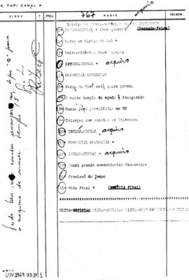 TV Tupi [emissora]. Ultra Notícias [programa]. Roteiro [televisivo], 10 mar. 1969.