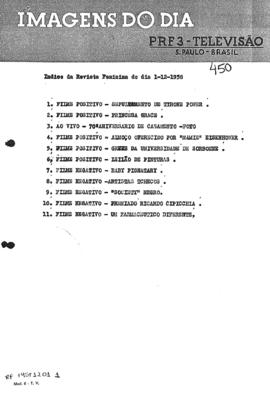 TV Tupi [emissora]. Revista Feminina [programa]. Roteiro [televisivo], 01 dez. 1958.