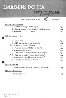 TV Tupi [emissora]. Diário de São Paulo na T.V. [programa]. Roteiro [televisivo], 13 mai. 1960.