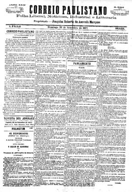 Correio paulistano [jornal], [s/n]. São Paulo-SP, 23 set. 1877.