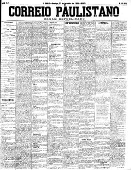 Correio paulistano [jornal], [s/n]. São Paulo-SP, 27 nov. 1898.