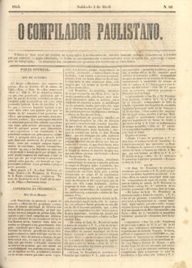 O Compilador paulistano [jornal], [s/n]. São Paulo-SP, 02 abr. 1853.
