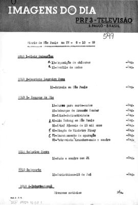 TV Tupi [emissora]. Diário de São Paulo na T.V. [programa]. Roteiro [televisivo], 08 out. 1959.