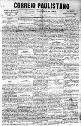 Correio paulistano [jornal], [s/n]. São Paulo-SP, 16 abr. 1882.