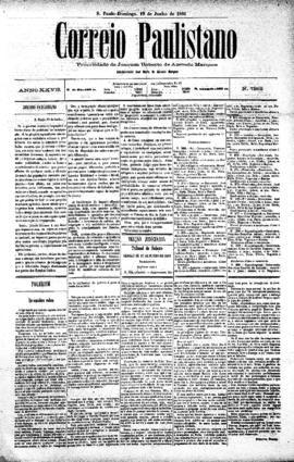 Correio paulistano [jornal], [s/n]. São Paulo-SP, 19 jun. 1881.