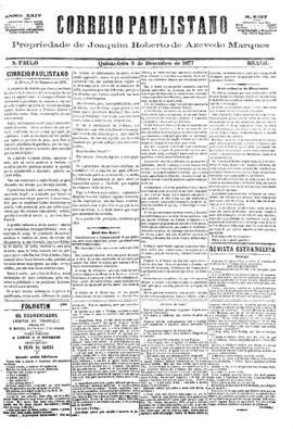 Correio paulistano [jornal], [s/n]. São Paulo-SP, 06 dez. 1877.