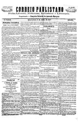 Correio paulistano [jornal], [s/n]. São Paulo-SP, 04 jul. 1877.