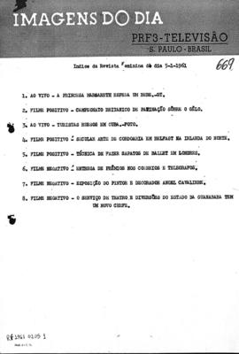 TV Tupi [emissora]. Revista Feminina [programa]. Roteiro [televisivo], 05 jan. 1961.