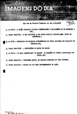 TV Tupi [emissora]. Revista Feminina [programa]. Roteiro [televisivo], 01 nov. 1960.