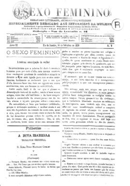 O Sexo feminino [jornal], a. 3, n. 9. Campanha-MG, 14 set. 1889.