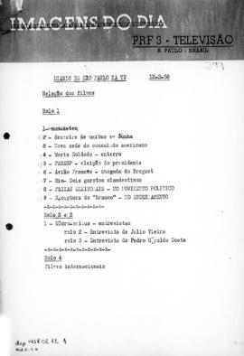 TV Tupi [emissora]. Diário de São Paulo na T.V. [programa]. Roteiro [televisivo], 12 fev. 1958.