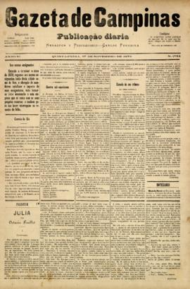 Gazeta de Campinas [jornal], a. 10, n. 1784. Campinas-SP, 27 nov. 1879.