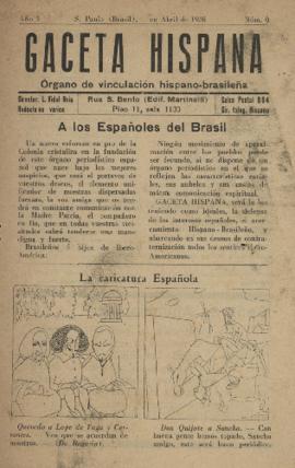 Gaceta hispana [jornal], a. 1, [s/n]. São Paulo-SP, abr. 1936.