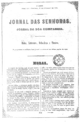 O Jornal das senhoras [jornal], a. 4, t. 8, [s/n]. Rio de Janeiro-RJ, 02 set. 1855.