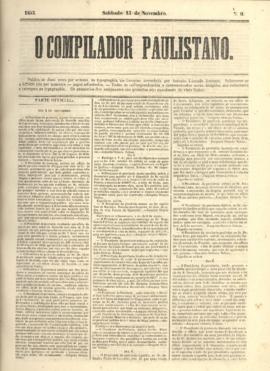 O Compilador paulistano [jornal], n. 09. São Paulo-SP, 13 nov. 1852.