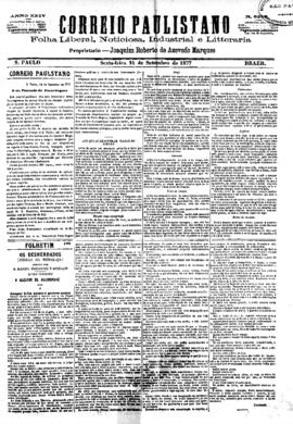 Correio paulistano [jornal], [s/n]. São Paulo-SP, 14 set. 1877.