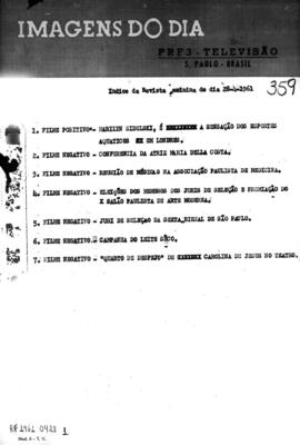 TV Tupi [emissora]. Revista Feminina [programa]. Roteiro [televisivo], 28 abr. 1961.