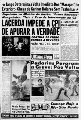 Última Hora [jornal]. Rio de Janeiro-RJ, 13 fev. 1963 [ed. vespertina].