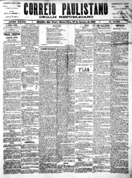 Correio paulistano [jornal], [s/n]. São Paulo-SP, 27 jan. 1893.