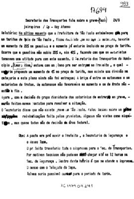TV Tupi [emissora]. Dossiê subsidiário [programa não identificado], 24 set. 1979.
