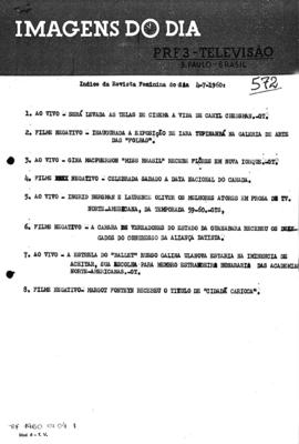 TV Tupi [emissora]. Revista Feminina [programa]. Roteiro [televisivo], 04 jul. 1960.