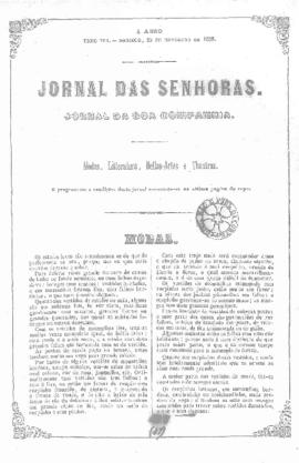 O Jornal das senhoras [jornal], a. 4, t. 8, [s/n]. Rio de Janeiro-RJ, 25 nov. 1855.