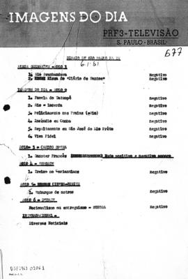 TV Tupi [emissora]. Diário de São Paulo na T.V. [programa]. Roteiro [televisivo], 06 jan. 1961.