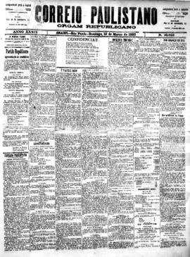 Correio paulistano [jornal], [s/n]. São Paulo-SP, 12 mar. 1893.