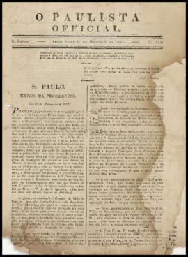 O Paulista official [jornal], n. 115. São Paulo-SP, 01 dez. 1835.