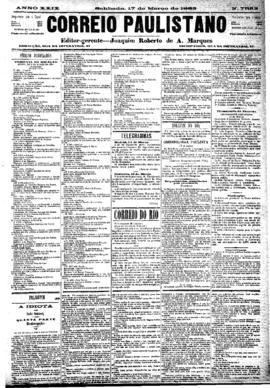 Correio paulistano [jornal], [s/n]. São Paulo-SP, 17 mar. 1883.