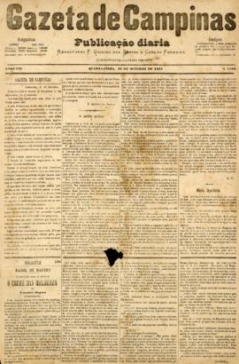 Gazeta de Campinas [jornal], a. 8, n. 1169. Campinas-SP, 31 out. 1877.
