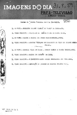 TV Tupi [emissora]. Revista Feminina [programa]. Roteiro [televisivo], 31 ago. 1959.