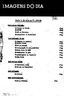 TV Tupi [emissora]. Diário de São Paulo na T.V. [programa]. Roteiro [televisivo], 29 jul. 1960.