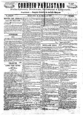 Correio paulistano [jornal], [s/n]. São Paulo-SP, 21 mar. 1877.