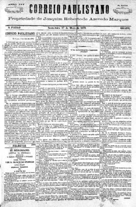 Correio paulistano [jornal], [s/n]. São Paulo-SP, 17 mai. 1878.
