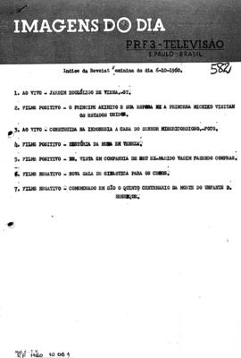 TV Tupi [emissora]. Revista Feminina [programa]. Roteiro [televisivo], 06 out. 1960.