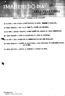 TV Tupi [emissora]. Revista Feminina [programa]. Roteiro [televisivo], 22 jan. 1962.